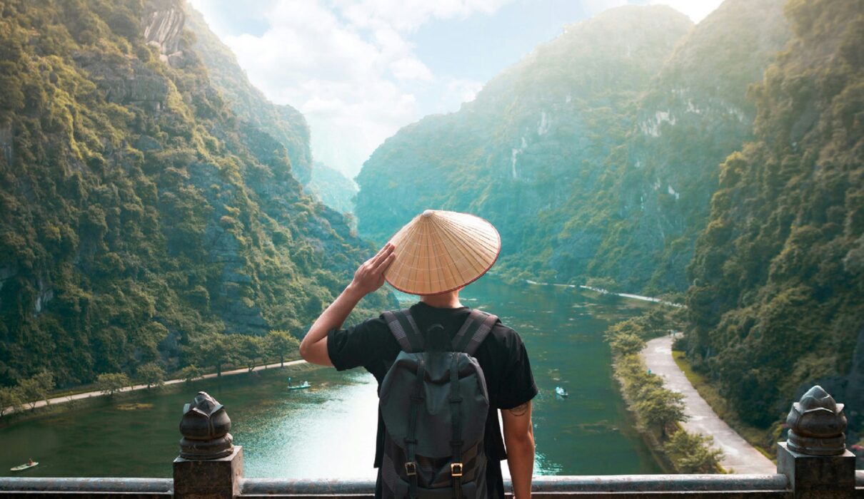 man with sun hat